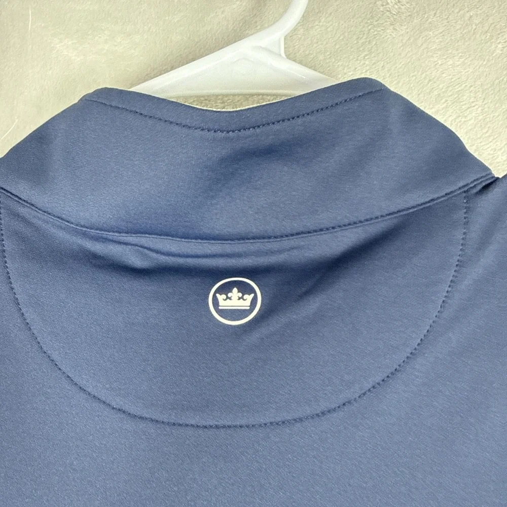 Peter Millar Galway Stretch Loop Terry Quarter Zip Vest XL Mens Blue Golf